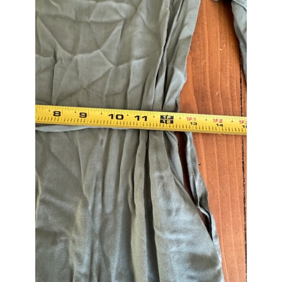 Francescas Alysa Olive Green Button Front Shirt Dress with Belt Size Small - Picture 6 of 10